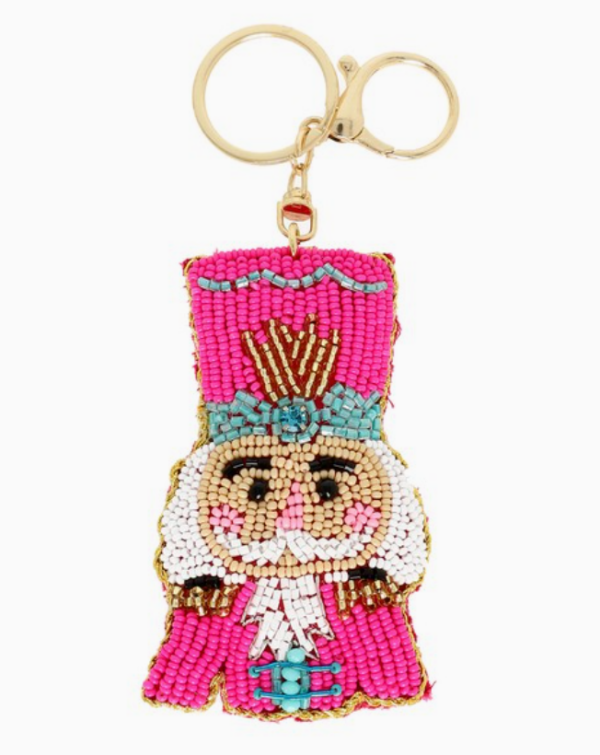 Christmas Nutcracker Seed Bead Key Chain - Image 2