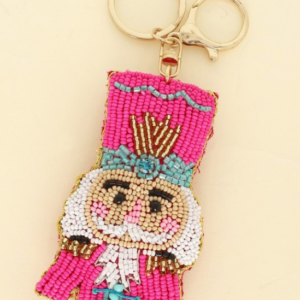 Christmas Nutcracker Seed Bead Key Chain