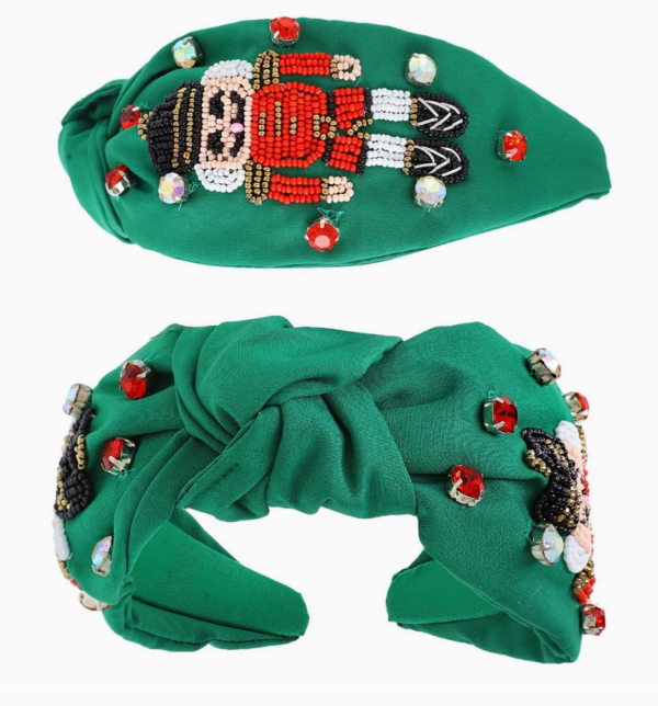 Nutcracker Jeweled Knotted Christmas Headband - Image 2