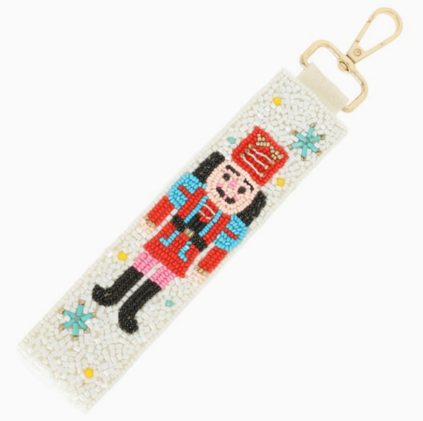 Christmas Nutcracker Seed Bead Key Chain - Image 3
