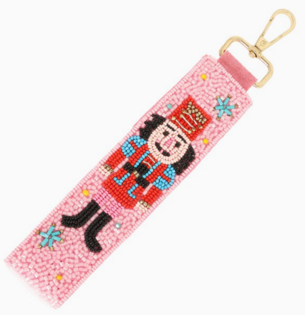 Christmas Nutcracker Seed Bead Key Chain - Image 2