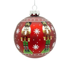 Nutcracker Red Glass Ball Ornament