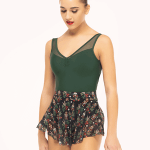 Eleve Hipster Skirt Holiday Regiment Mesh