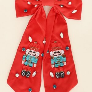 Nutcracker Beaded Hair Bow Clip