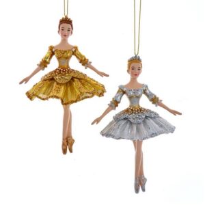Silver and Gold Ballerina Ornaments